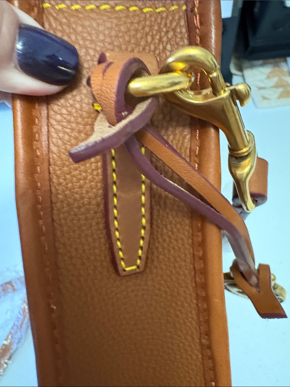 Dooney & Bourke Cognac Brown Pebbled Leather Crossbody #0039 - Picture 10 of 12